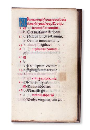 MANUSCRIPT.  Illuminated Book of Hours in Latin on vellum.  Early 16th century